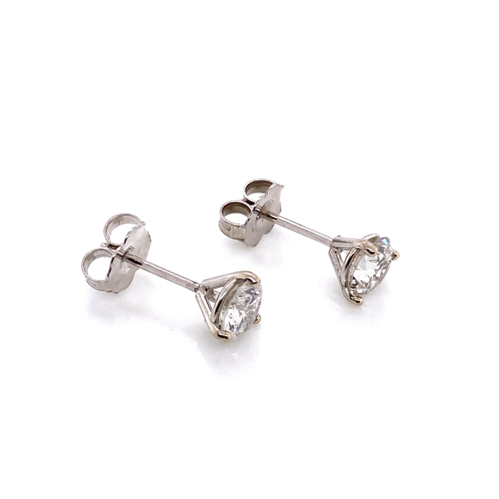 Image 2 for 1.05tcw Round Brilliant Diamond Studs G/H-SI2