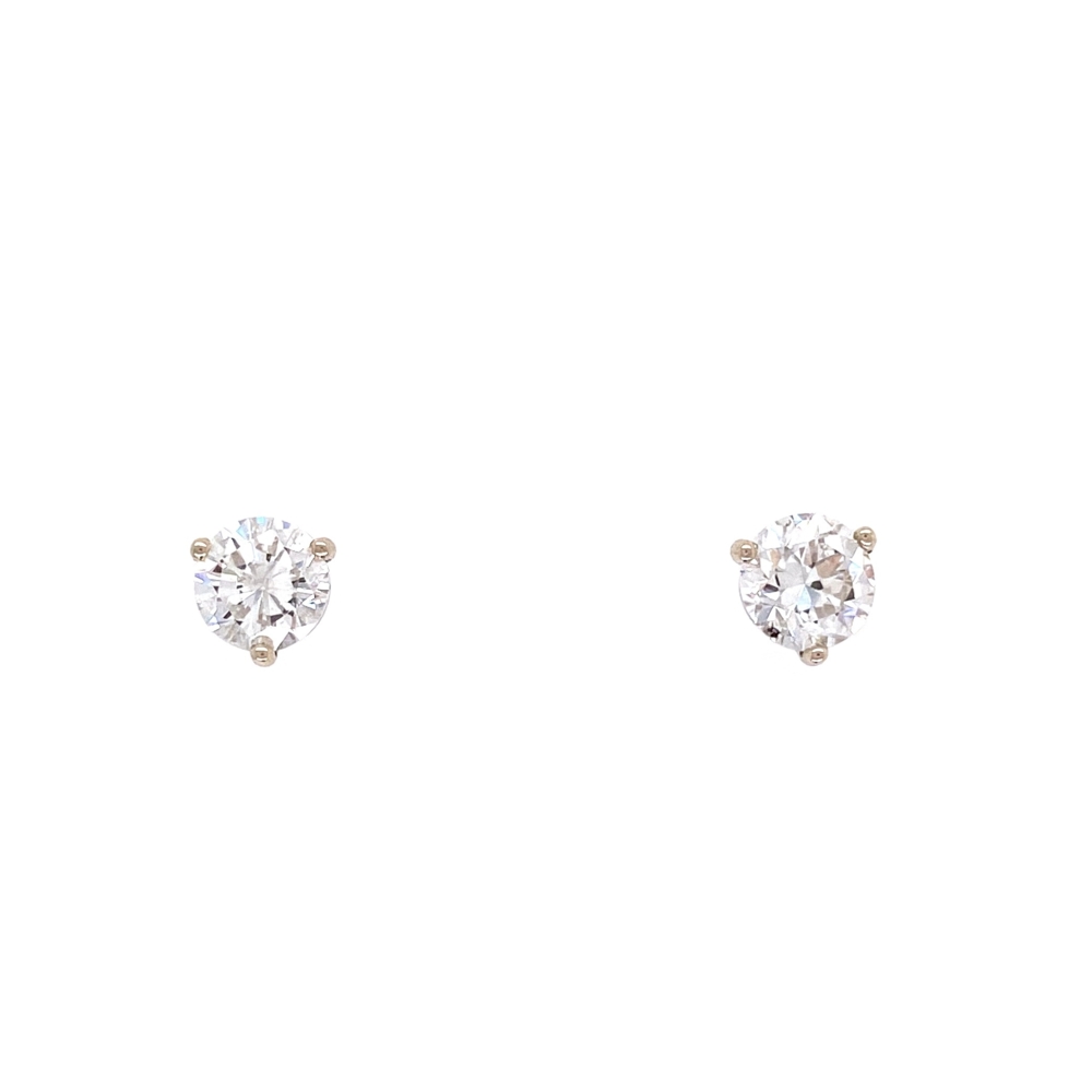 14K WG 3 Prong Martini Friction Backs
5.10mm diameter<div style="position: initial; margin: initial;"><span style="font-size: 16.8px; position: initial; margin: initial;"><a href="https://youtu.be/b8sPm-PWuVA" title="https://youtu.be/b8sPm-PWuVA" style="text-decoration: none;">https://youtu.be/b8sPm-PWuVA</a></span><br style="position: initial; margin: initial;"></div> 1.05tcw Round Brilliant Diamond Studs G/H-SI2