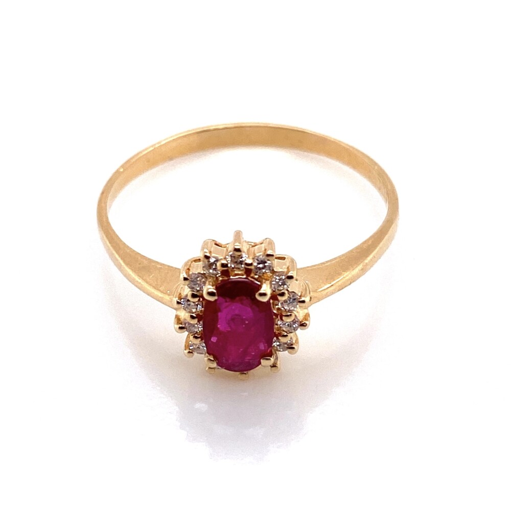 Image 2 for 14K YG .50ct Oval Ruby & .10tcw Diamond Ring 1.7g, s8