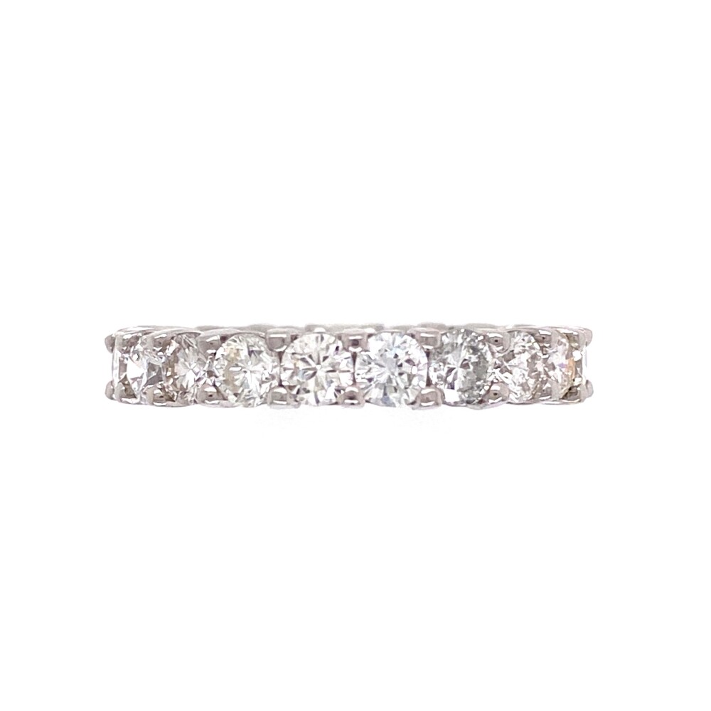Image 2 for Platinum 3.07tcw Round Brilliant Diamond Eternity Band Ring 5.2g, s6.75+