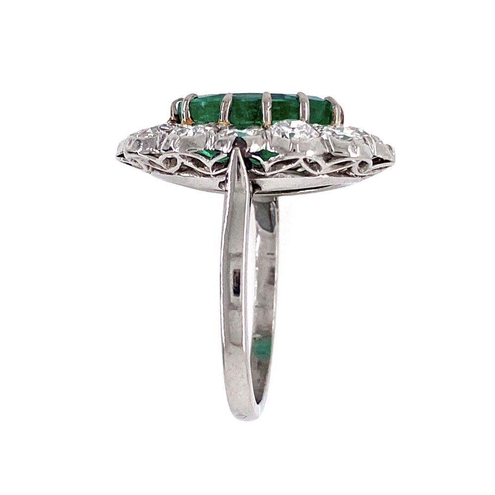 12 old European cut round diamonds weighing approx. 2.64tcw Palladium Art Deco 2.50ct Oval Emerald & Diamond Ring 5.6g, s6.5