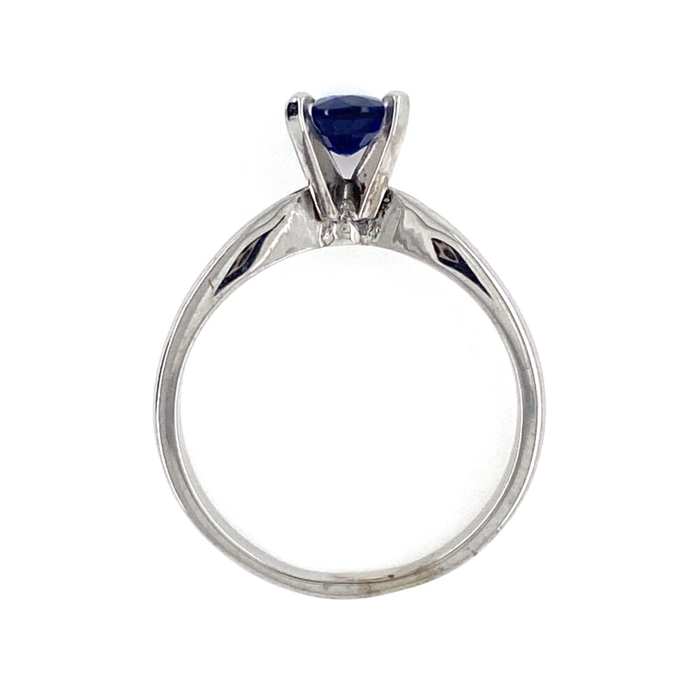 Image 2 for 14K WG 1.11ct Long Oval Blue Sapphire Solitaire Ring 3.4g, s6.25