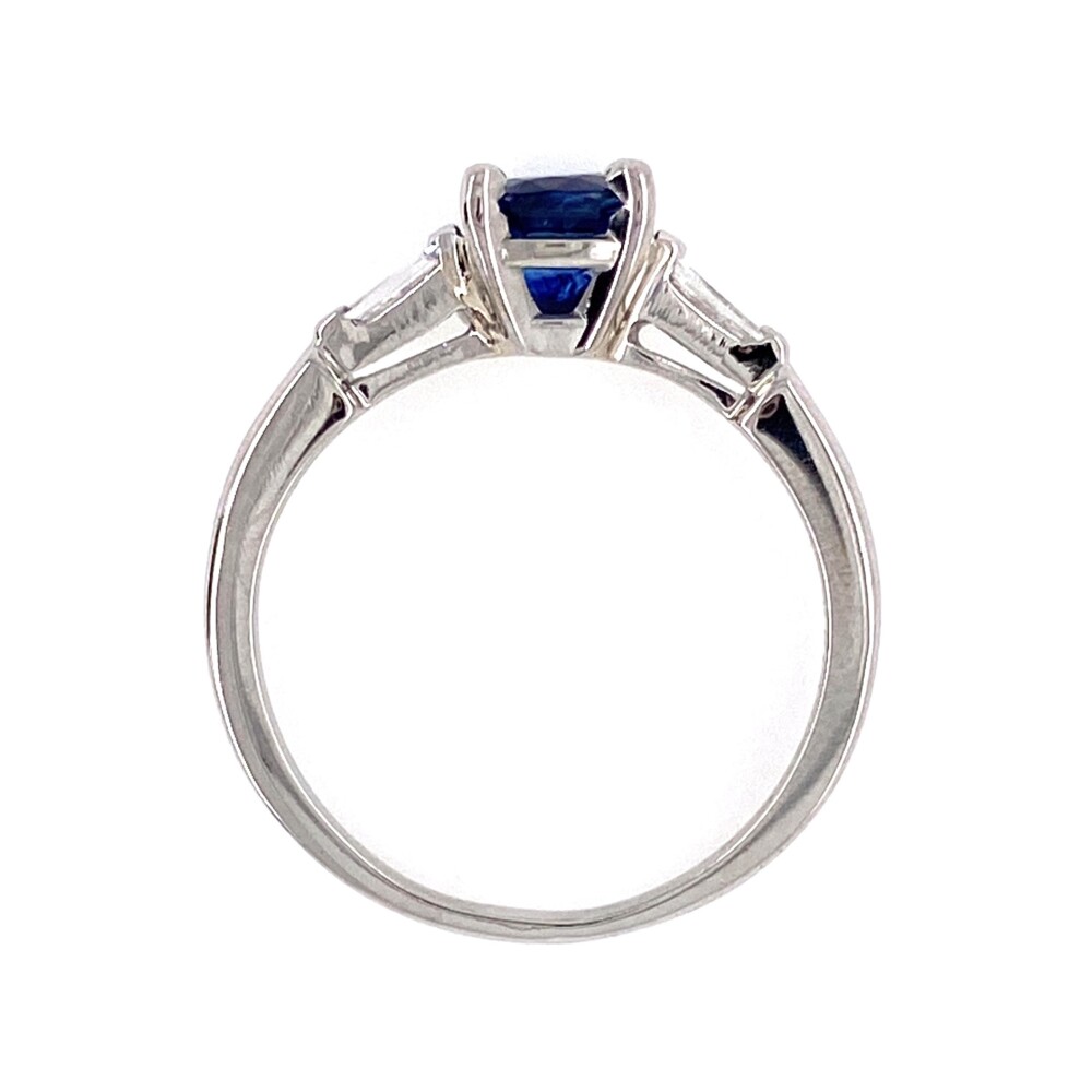 Image 2 for Platinum 1.00ct Round Sapphire & .11tcw Diamond Ring 4.3g, s6.5
