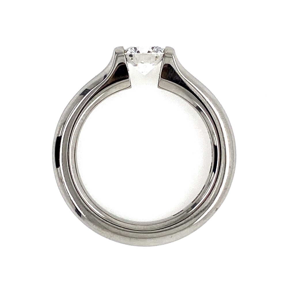 Image 2 for Platinum Tension Set Omega Ring .70ct Diamond F-SI1 GIA, s5.5+