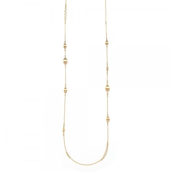 This incredibly lovely 18K yellow gold necklace brought to you by Nanis Fine Jewelry and Italian designer Laura Bicego brings remarkable distinction. Dancing In The Rain Necklace