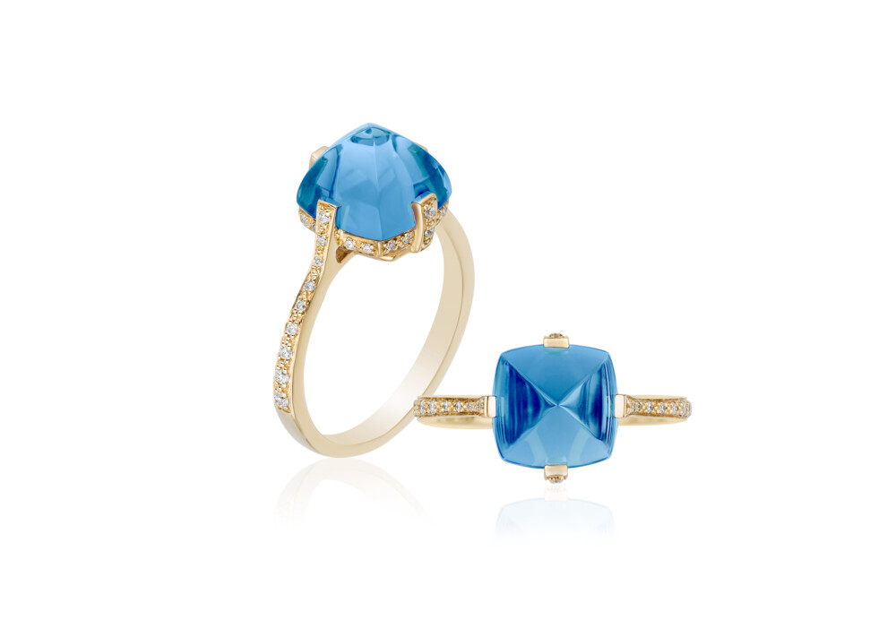 Image 2 for Sugarloaf Pave London Blue Topaz Ring