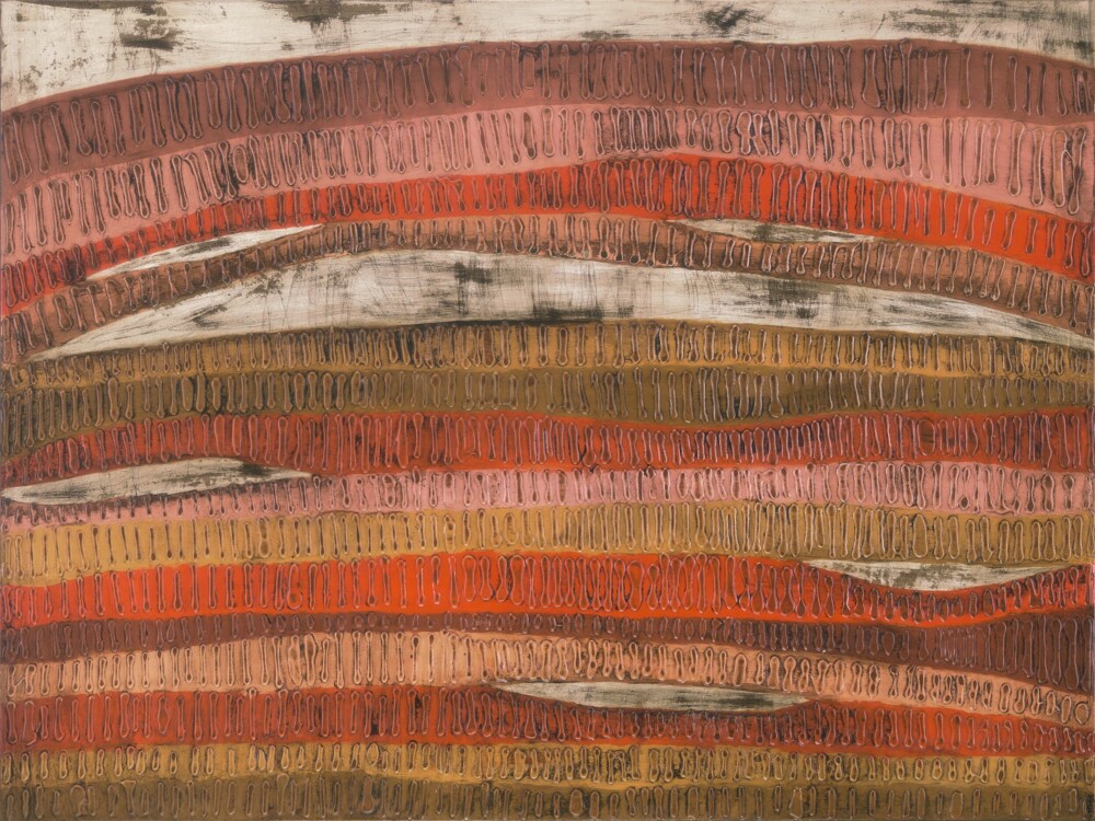 This complex and dazzling wall art by Kathleen Hope is reflective of the beauty of life’s unpredictability. Wonderfully open to interpretation, Roadtrip transcends stylistic boxes and represents a bold foray in contemporary art. Roadtrip