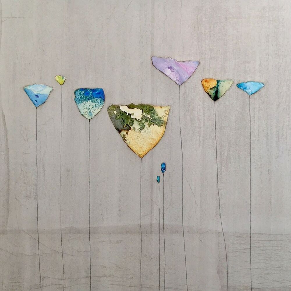 This mixed media on canvas wall art by Peter Kuttner is a lively and colorful piece with intoxicating texture and depth. Part of the artist’s Cut-Out series, Singing in Spring II resembles a collection of flourishing flowers. Singing In Spring II