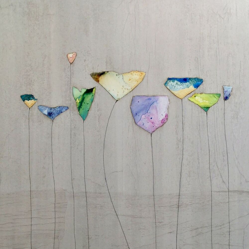 This mixed media on canvas wall art by Peter Kuttner is a lively and colorful piece with intoxicating texture and depth. Part of the artist’s Cut-Out series, Singing in Spring I resembles a collection of flourishing flowers. Singing In Spring I