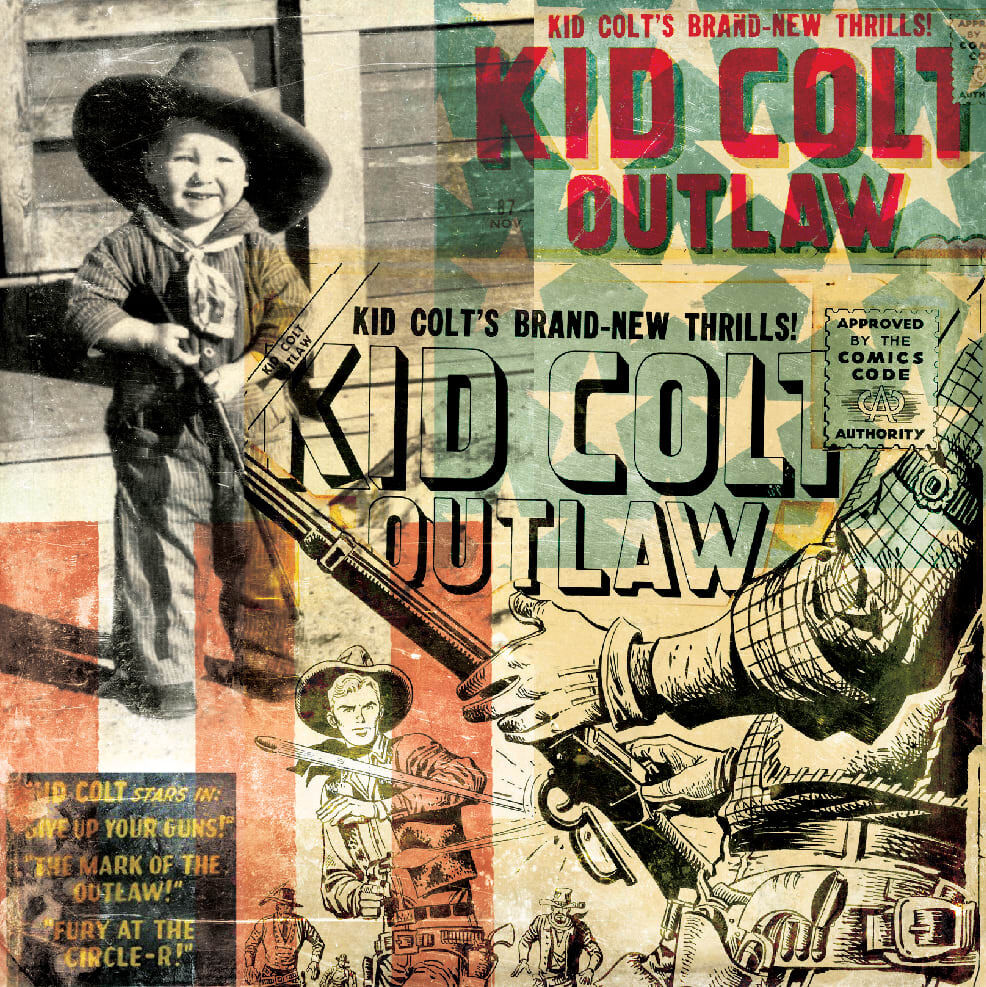 This mixed media wall art by Ken Peters is imbued with metaphor and whimsy. An evocative montage of Golden Age Americana, Brand New Thrills captures a warmly nostalgic and compellingly fresh visual narrative on pine board. Brand New Thrills