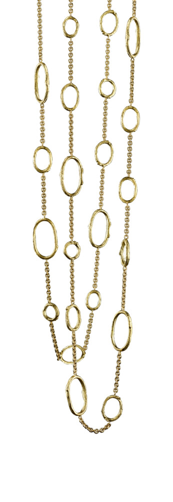 This breathtaking 19K yellow gold necklace brought to you by Aaron Henry Designs brings modern elegance. It features an olive branch link design and an 18K yellow gold chain. Olive Branch Link Necklace