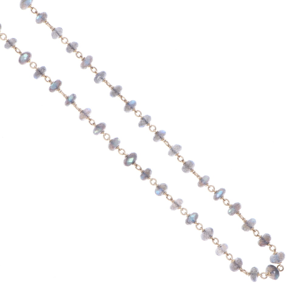 Image 2 for Labradorite Gold Necklace 38"