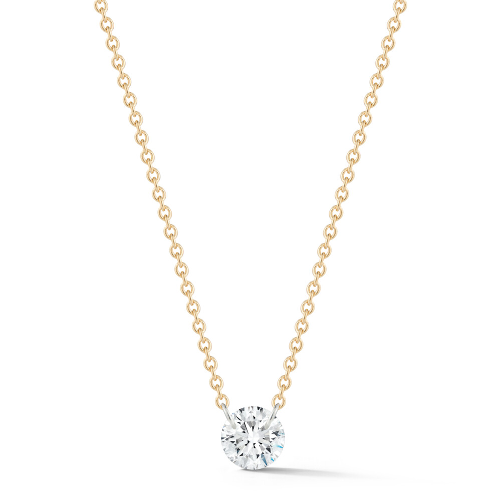 This absolutely stunning 18K yellow gold necklace brought to you by Willow Diamonds and designer Jacquie Earle brings unrivaled elegance. It features a 1-round 0.30 carat diamond dangle and an adjustable 18” chain. Solo Diamond Dangle Necklace