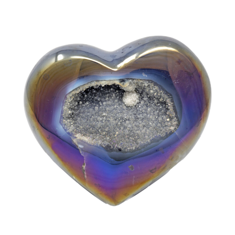 Image 2 for Iridescent Heart -Indigo Agate with White Pop Of Druze