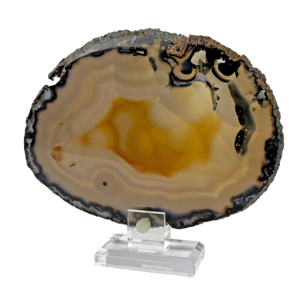 <span></span><font face="EB Garamond">Agate Slice On Acrylic Screw-in Stand With Dark Edge And Lavender Botryoidal Patterns</font> Agate Slice On Acrylic Screw-in Stand With Dark Edge And Lavendar Botrioydal Patterns