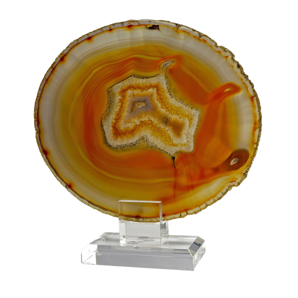 <span></span><span style="font-family: "EB Garamond";">Agate Slice On Acrylic Screw-in Stand With Citrus Carnelian & Citrine Bands & Druze Pockets</span> Agate Slice On Acrylic Screw-in Stand With Citrus Carnelian & Citrine Bands & Druze Pockets