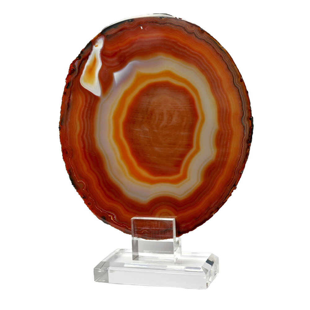 Image 2 for Agate Slice On Acrylic Screw-in Stand -Carnelian Sun