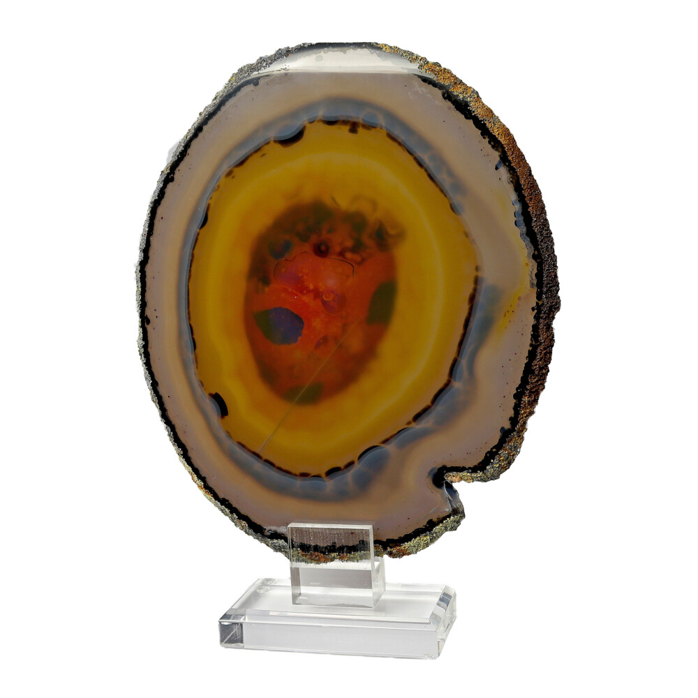 <span></span><span style="font-family: "EB Garamond";">Agate Slice On Acrylic Screw-in Stand With Sunset Colors</span> Agate Slice On Acrylic Screw-in Stand With Sunset Colors