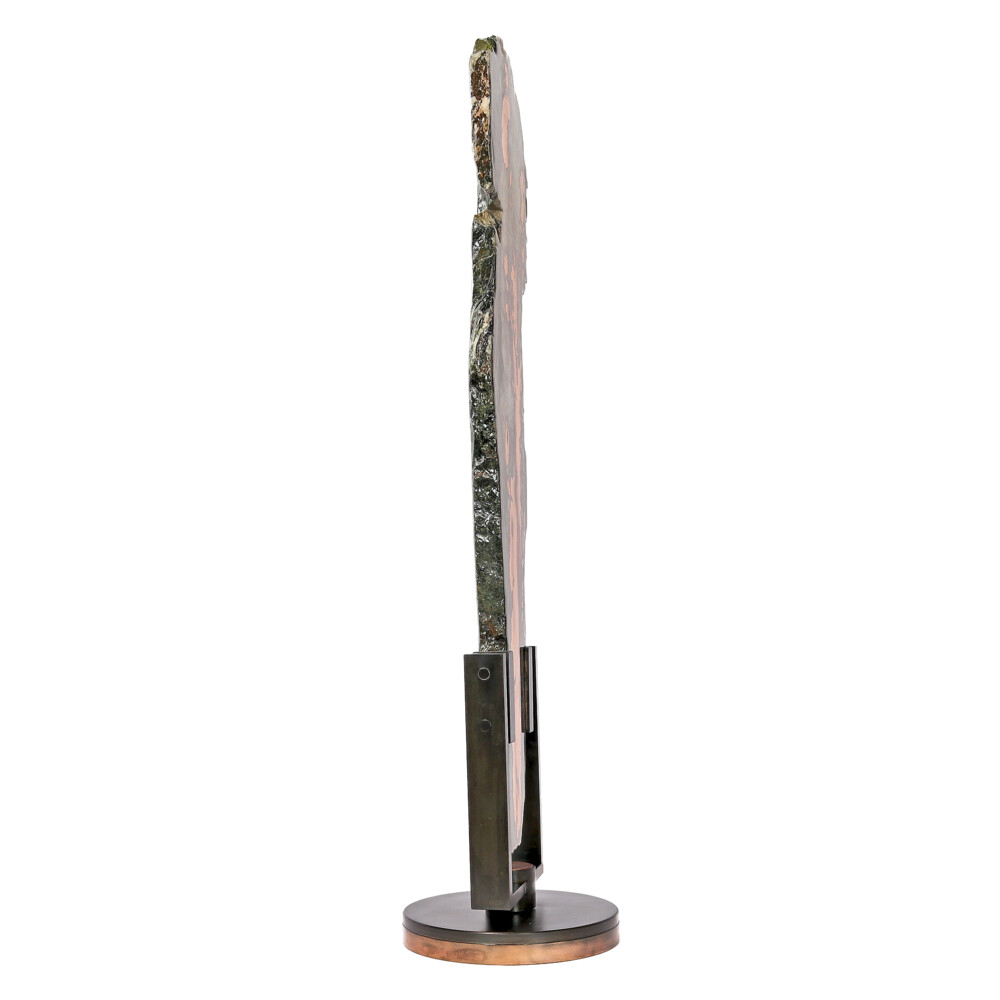 <span></span><span style="font-family: "EB Garamond";">Native Michigan Copper Vein Slice In Quartz On Custom Rotating Stand</span> Native Michigan Copper Vein Slice In Quartz On Custom Rotating Stand