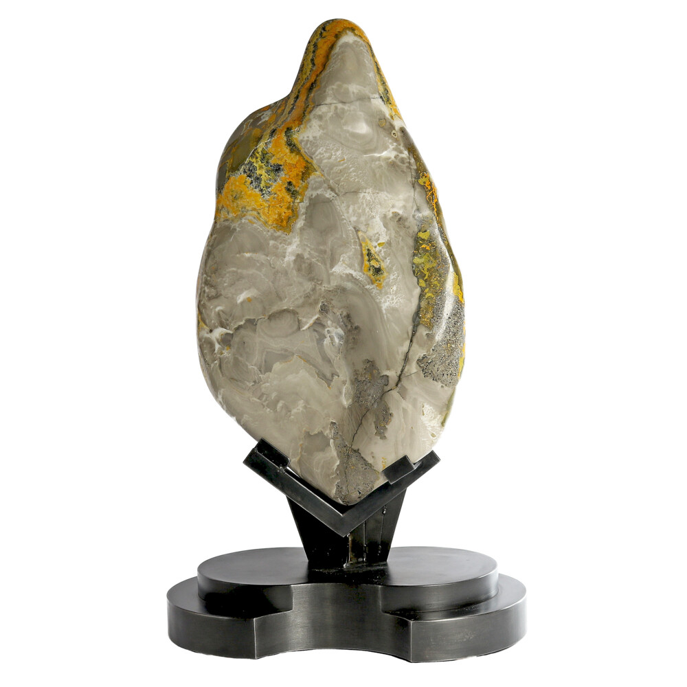 Image 2 for Bumblebee Jasper Polished In Custom Art Deco Stand -2 Tone