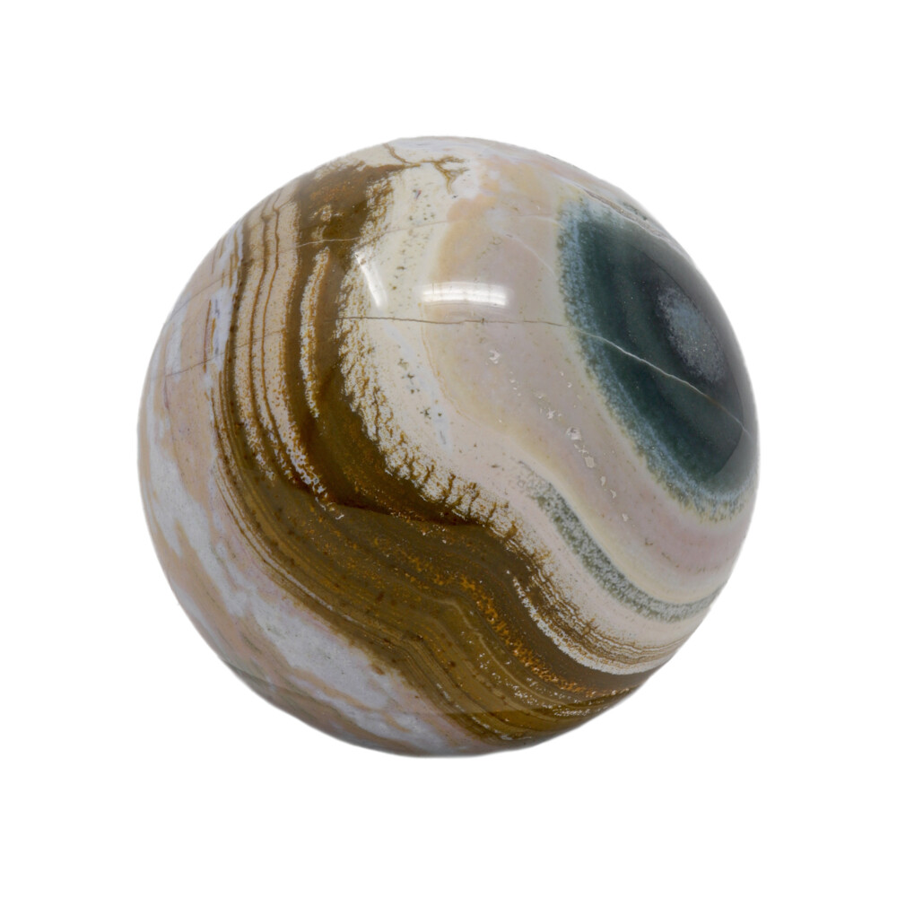 Ocean Jasper Sphere -Pinks With Brown Center Banding Ocean Jasper Sphere -Pinks With Brown Center Banding