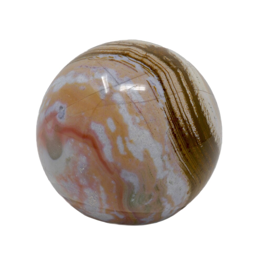 Image 2 for Ocean Jasper Sphere -Pinks With Brown Center Banding