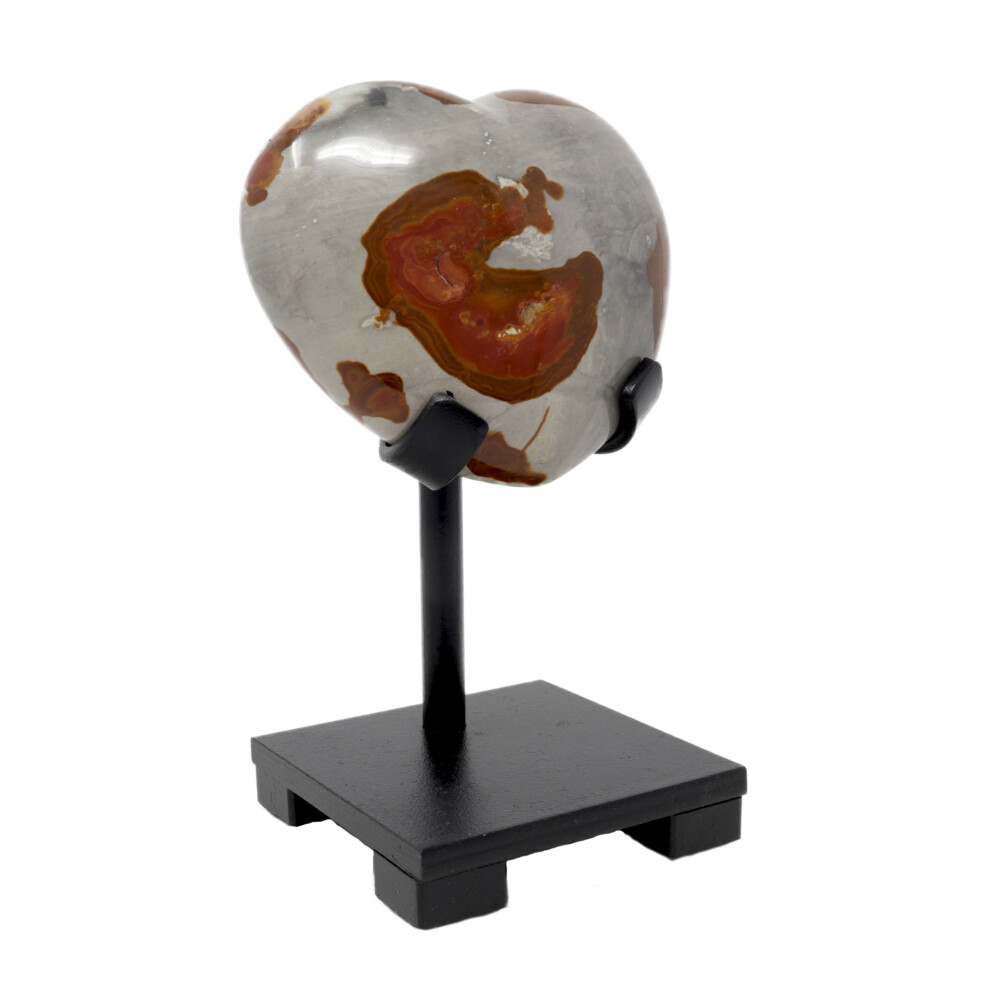 Image 2 for Polychrome Jasper Heart On Custom Stand