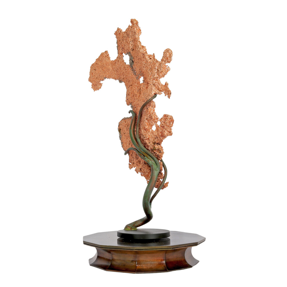 Image 2 for Michigan Native Copper Specimen On Custom Rotating Vine Stand -Flat