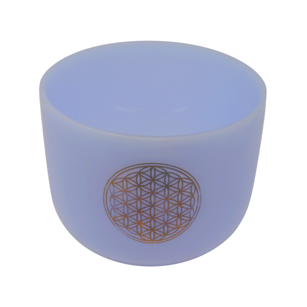 Image 2 for 8" Gem Infused Quartz Singing Bowl With 24k Gold Flower Of Life Note D Amethyst