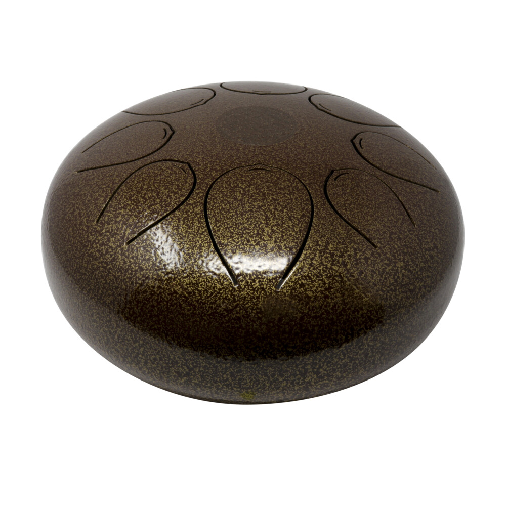 <div style="position: initial; margin: initial; font-family: "EB Garamond";"><font style="font-family: "EB Garamond";" size="4">This is our largest tongue drum and carries with it deep rich tones. This tongue drum is subtle brown color matching earth tones. Burnished into the center is a symbol called the flower of life. This is a perfect piece for your meditation space or living room. Since it comes with a travel bag/backpack you can safely transport it to enjoy anywhere. </font></div><div style="position: initial; margin: initial; font-family: "EB Garamond";"><font style="font-family: "EB Garamond";" size="4">Where did they come from?</font></div><div style="position: initial; margin: initial; font-family: "EB Garamond";"><font style="font-family: "EB Garamond";" size="4">A form of tongue drums has been around for a very long time if considering the wooden versions created by the Aztecs known as log drum or tone drums. Another similar instrument is the Slit Drum of African origin. These were the early predecessors to the modern-day steel tongue drums. A steel tongue drum is a percussion instrument invented by Dennis Hayena in 2007. Created from a propane gas tank, the original steel tongue drum was called Hank Drum. This was inspired by the original Hang handpan, and the gas tank from which it was created. Dennis Havlena invented what we now know as the steel tongue drum, following inspiration from other creators.</font></div><div style="position: initial; margin: initial; font-family: "EB Garamond";"><font style="font-family: "EB Garamond";" size="4">Are they hard to play?</font></div><div style="position: initial; margin: initial; font-family: "EB Garamond";"><font style="font-family: "EB Garamond";" size="4">One of the great things about this invention is it does not require any particular skill to play it. Anyone who wants an easy to play intuitive instrument can learn to play a tongue drum. You do not need a musical background to get all the benefits from playing. There is no right or wrong way to play the tongue drum, just pick up your mallets and start by hitting the inside of the cutouts. The cutouts are in the shape of a tongue, hence the name, Tongue Drum. Almost immediately, you will feel your self getting sucked into the music and start to feel relaxed. Your mind goes into a meditative state where you can tune the world out for a while. You can also play with your fingers however, that takes a little more practice and some calluses. We carry finger sticks to save your hands from building up calluses. If you want to sound more enhanced, then stick with the mallets. They help in producing proper vibrations from the drum and musical scales.</font></div><div style="position: initial; margin: initial; font-family: "EB Garamond";"><font style="font-family: "EB Garamond";" size="4">Flower of life- </font></div><div style="position: initial; margin: initial; font-family: "EB Garamond";"><font style="font-family: "EB Garamond";" size="4">The meaning behind the flower of life symbol is that it is believed to represent the cycle of creation. It depicts how all life comes from on singular source, represented by the circle in the center of the pattern. There is believed to be a secret symbol hidden within the flower of life symbol, which is said to hold the most significant and sacred patterns of the universe. It is believed to be a sort of blueprint for all life, with the fundamental patterns for everything from atoms to planets and everything in between.</font></div><div style="position: initial; margin: initial; font-family: "EB Garamond";"><font style="font-family: "EB Garamond";" size="4">What is included? </font></div><div style="position: initial; margin: initial; font-family: "EB Garamond";"><font style="font-family: "EB Garamond";" size="4">You get the steel tongue drum, mallets, and a purple, padded and lined backpack/ bag to protect your investment and safely enjoy your drum anywhere. </font></div><div style="position: initial; margin: initial; font-family: "EB Garamond";"><br></div><div style="position: initial; margin: initial;"><br style="color: rgb(0, 0, 0); font-family: Calibri, "Segoe UI", Calibri, Thonburi, Arial, Verdana, sans-serif, "Mongolian Baiti", "Microsoft Yi Baiti", "Javanese Text"; font-size: 14.6667px; white-space: pre-wrap; position: initial; margin: initial;"></div> 25cm Pentatonic Steel Singing Drum -Brown