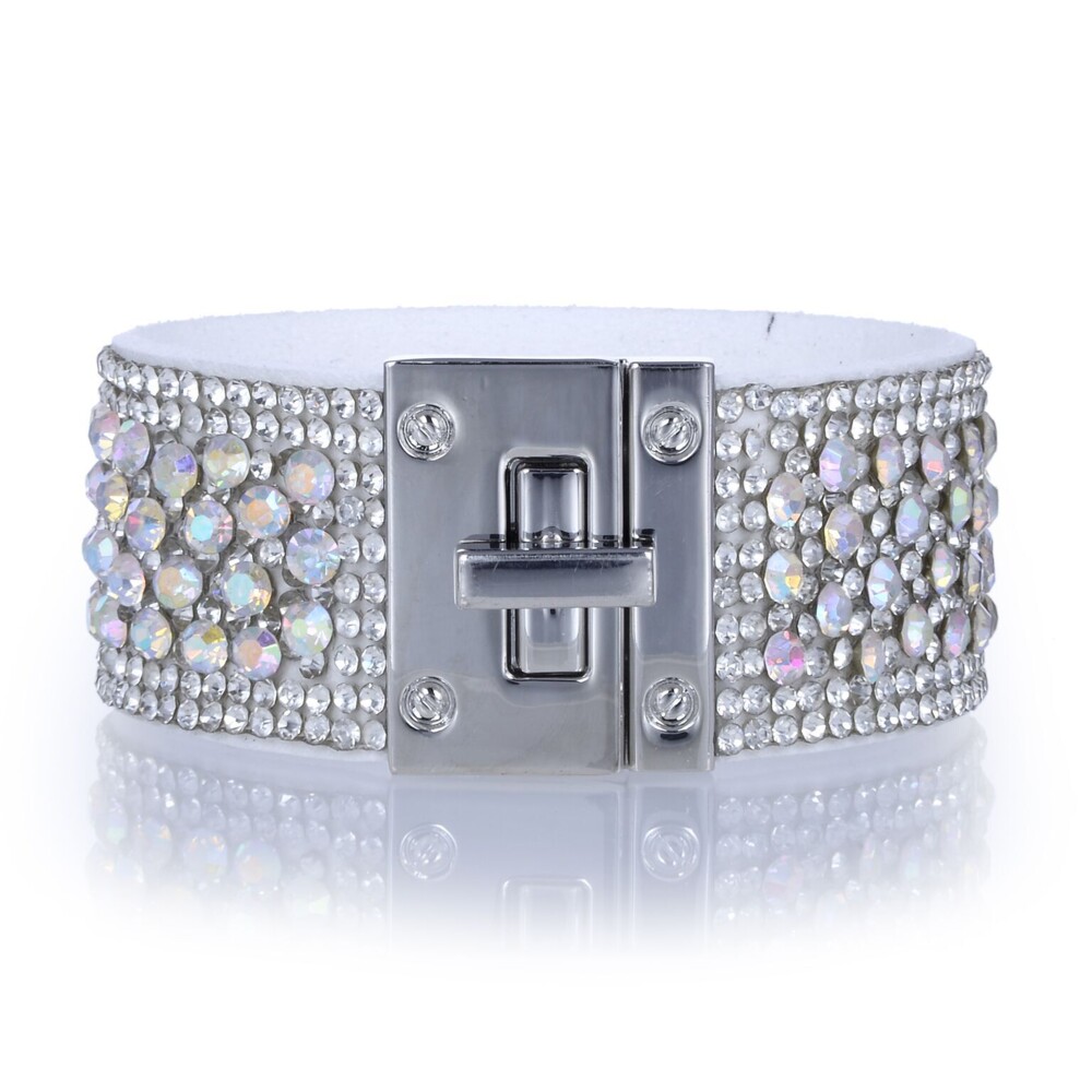 Image 2 for Narrow Crystal Wrap Bracelet -White Iridescent
