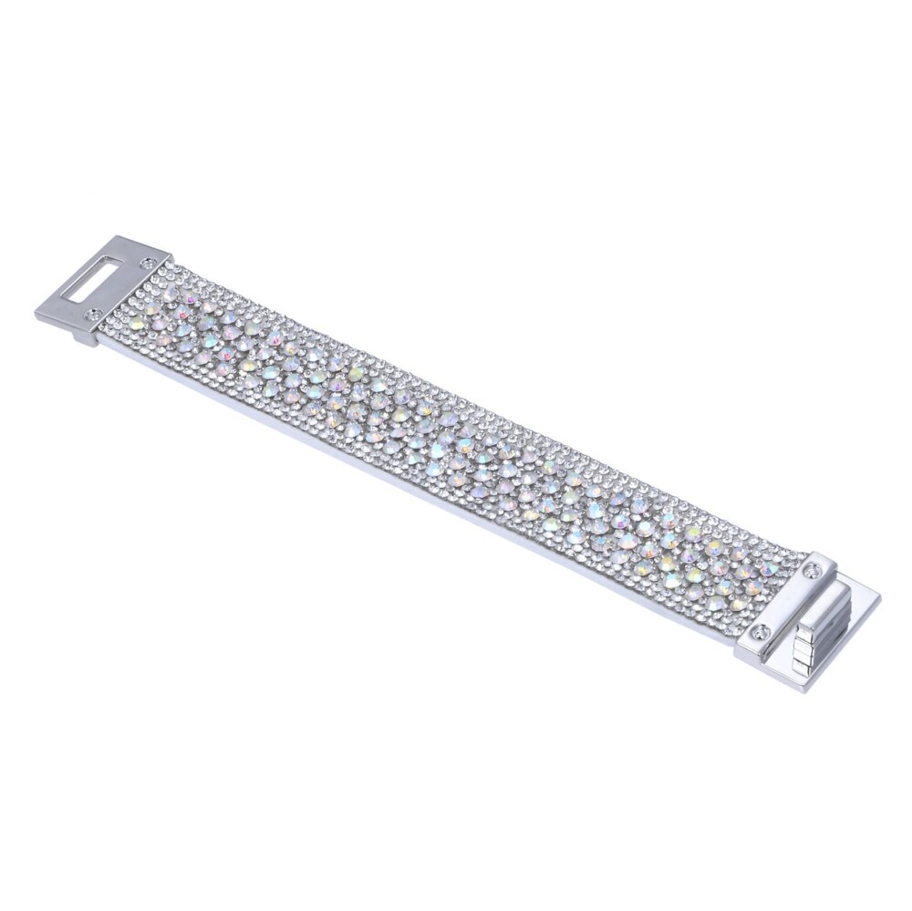 Narrow Crystal Wrap Bracelet -White Iridescent Narrow Crystal Wrap Bracelet -White Iridescent