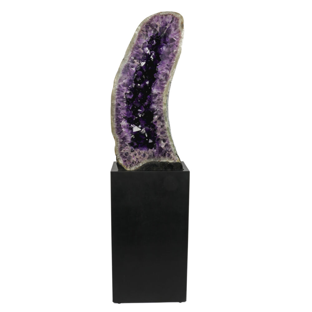 Image 2 for Amethyst Cathedral On Cut-out Pedestal -Fully Polished Curve To The Right