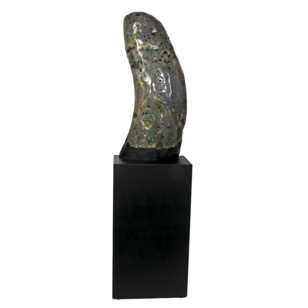 <font size="4">Amethyst Cathedral On Cut-out Pedestal -Fully Polished Curve To The Right</font><div style="position: initial; margin: initial;"><span style="color: rgb(0, 0, 0); font-family: Calibri, "Segoe UI", Calibri, Thonburi, Arial, Verdana, sans-serif, "Mongolian Baiti", "Microsoft Yi Baiti", "Javanese Text"; text-align: center; white-space: pre-wrap; position: initial; margin: initial;"><font size="4">The fully polished agate exterior of this amethyst cathedral on cut-out pedestal base accentuates the deep rich purple color of the substantial amethyst crystals within. The shape of the fully polished amethyst cathedral on base is very fluid. This color and exterior polish combination will make this amethyst cathedral on cut-out base an incredible addition to your decor.</font></span><br style="position: initial; margin: initial;"></div> Amethyst Cathedral On Cut-out Pedestal -Fully Polished Curve To The Right