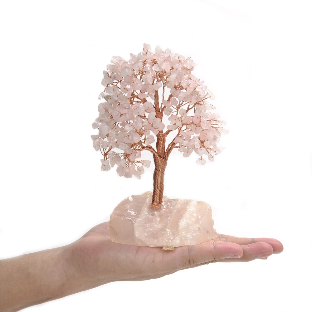 Image 2 for Rose Quartz Beaded Tree -Small On Rose Quartz Base