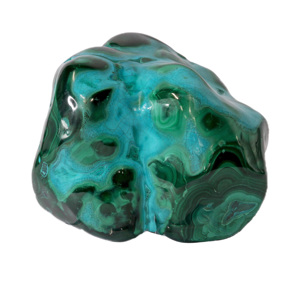 <span></span><span style="font-family: "EB Garamond";">Every specimen is unique and one of a kind. Natures treasures do vary in their shape and color.</span> Chrysocolla Malachite Polished Xq -Freeform Medium Large