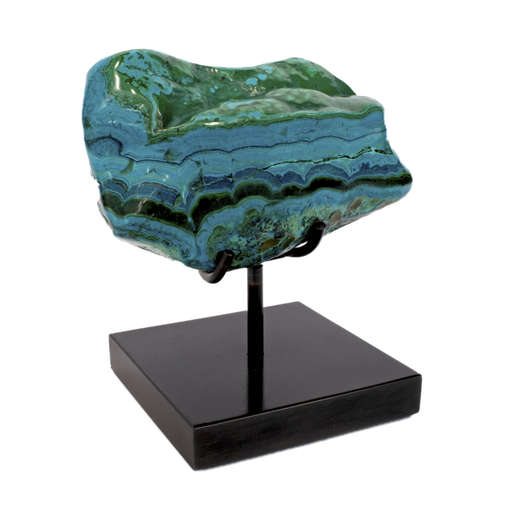 Image 2 for Chrysocolla & Malachite On Custom Stand -Horizonal Banding
