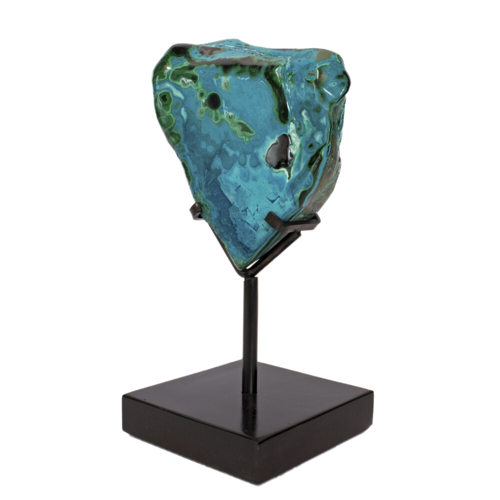 Chrysocolla Malachite On Custom Stand -Polished With Solid Left Side Chrysocolla Malachite On Custom Stand -Polished With Solid Left Side
