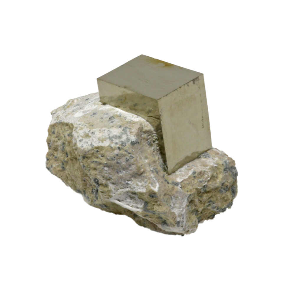 Every stone is unique and one of a kind. Nature's treasures do vary in their shape and color. Cubic Pyrite Crystals In Matrix