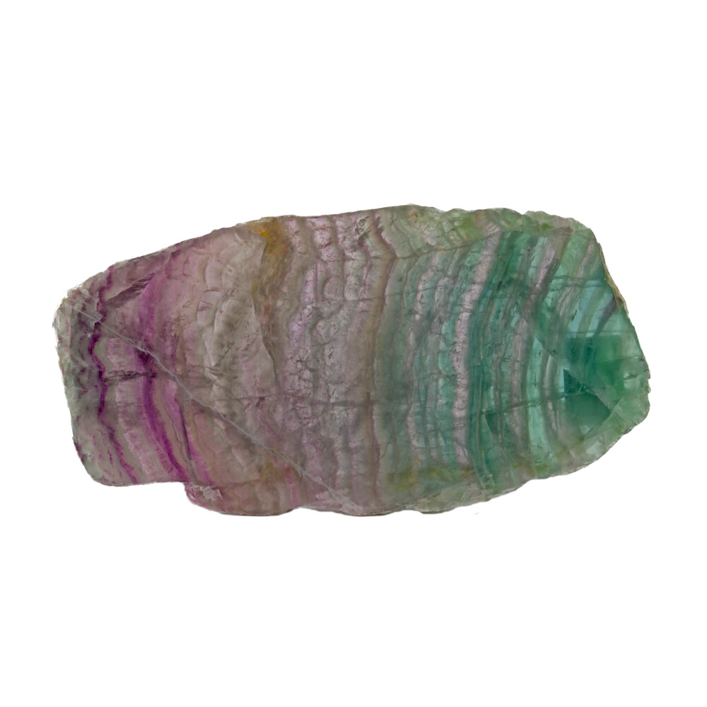 <span></span><span style="font-family: "EB Garamond";">Every stone is unique and one of a kind. Nature's treasures do vary in their shape and color.</span> Fluorite Slab -Rainbow Banded