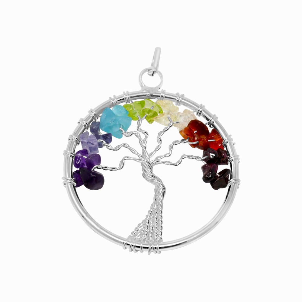 <div style="font-family: "EB Garamond"; position: initial; margin: initial;"><font style="font-size: 16.8px; line-height: 22px; position: initial; margin: initial;">Our Seven Chakra Tree of Life Pendant is casual enough for everyday. This pendant includes the bail. The Tree of Life symbol represents the Interconnection of All Life and Brings Positive Energy and Good Health. There are Seven Different Natural Gemstones matching the Color of the Seven Chakras. The Seven Chakras consist of the Crown, Third Eye, Throat, Heart, Solar Plexus, Sacral and Root. These are considered Energy Centers in Your Body; through them flows the Force of Life, since it's Main Functions are to Revitalize the Body at a Physical Level and Develop Self-Awareness.</font><div style="font-size: 16.8px; position: initial; margin: initial;"><span style="color: rgb(34, 34, 34); position: initial; margin: initial;"><font style="font-size: 1.2rem; line-height: 22px; position: initial; margin: initial;">Every stone is Unique and One of a Kind as Nature's Treasures do vary in their Shape and Color.</font></span></div></div> 7 Chakra Tree Of Life Pendant