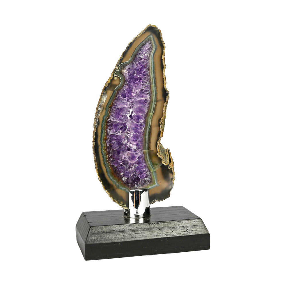 Image 2 for Agate Slice -Amethyst In Center With Brown & Green