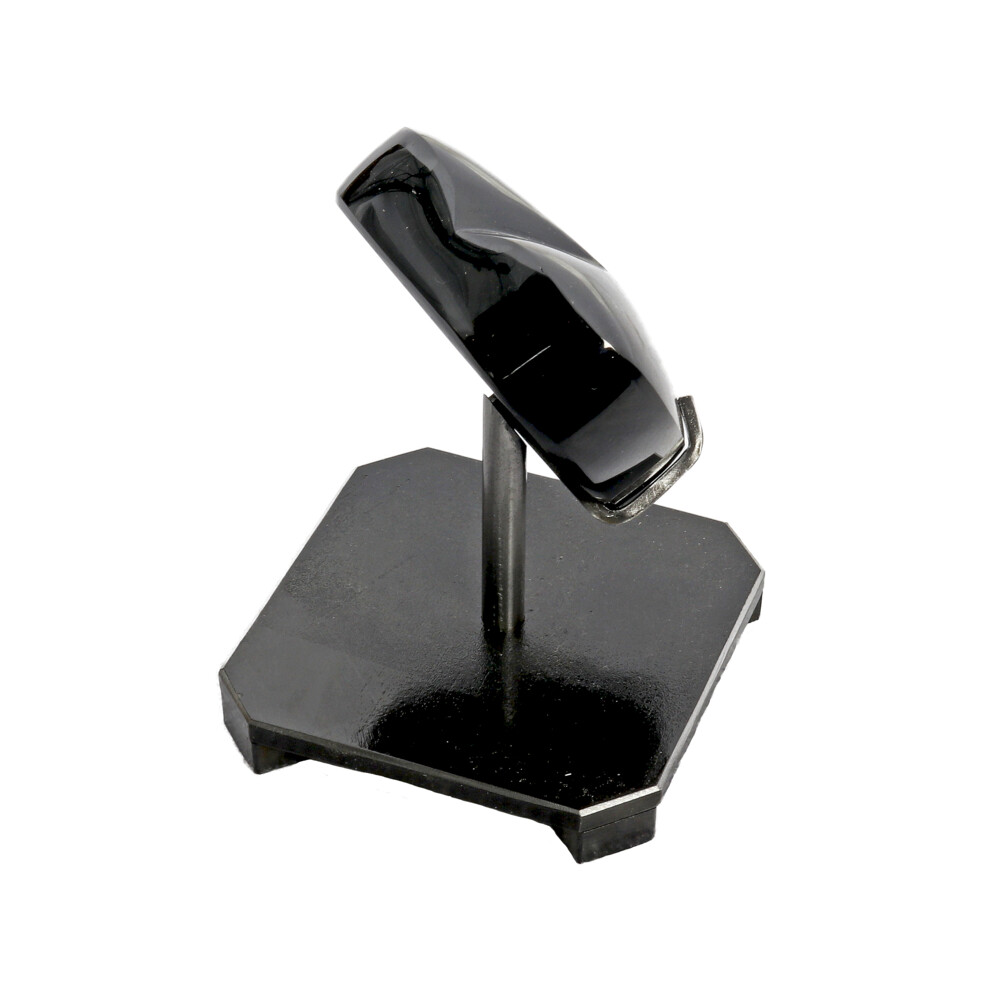 Image 2 for Silver Sheen Obsidian Heart In Custom Stand