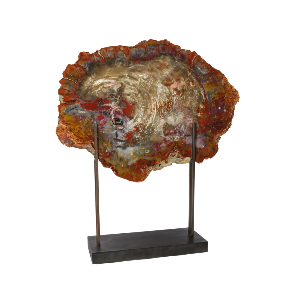<font size="4"><span style="font-family: Arial;"><font size="4"><span style="font-family: Quicksand;"><font size="4">Arizona Petrified Wood Slice on Custom High H Stand.</font></span></font></span></font> Arizona Petrified Wood Slice On Custom High H Stand