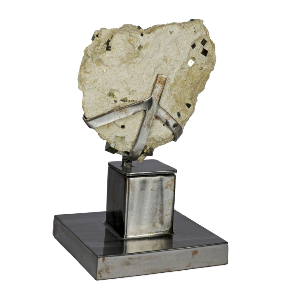 Image 2 for Cubic Pyrite Singles In Matrix On Custom Spinning Stand