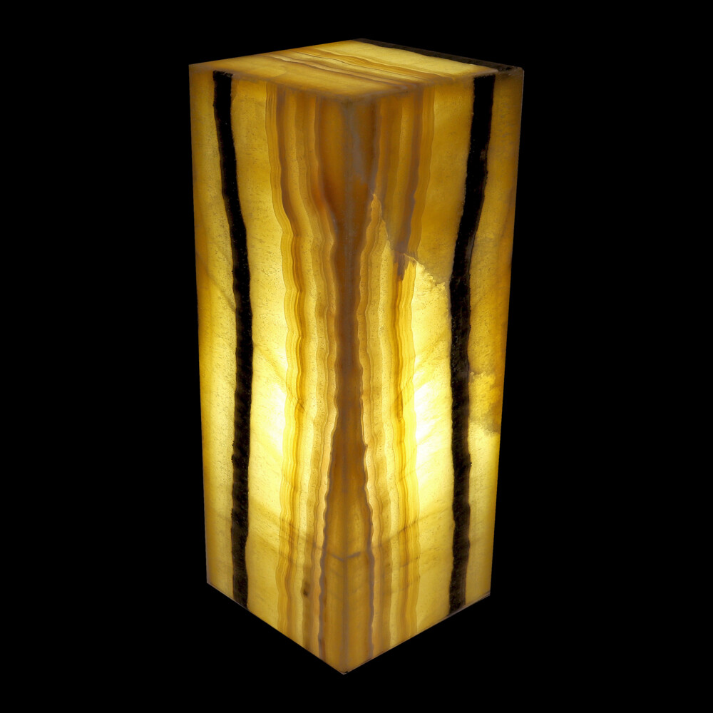 Image 2 for Onyx Luminary - 6" Sq X 15.5" Yellow & Black