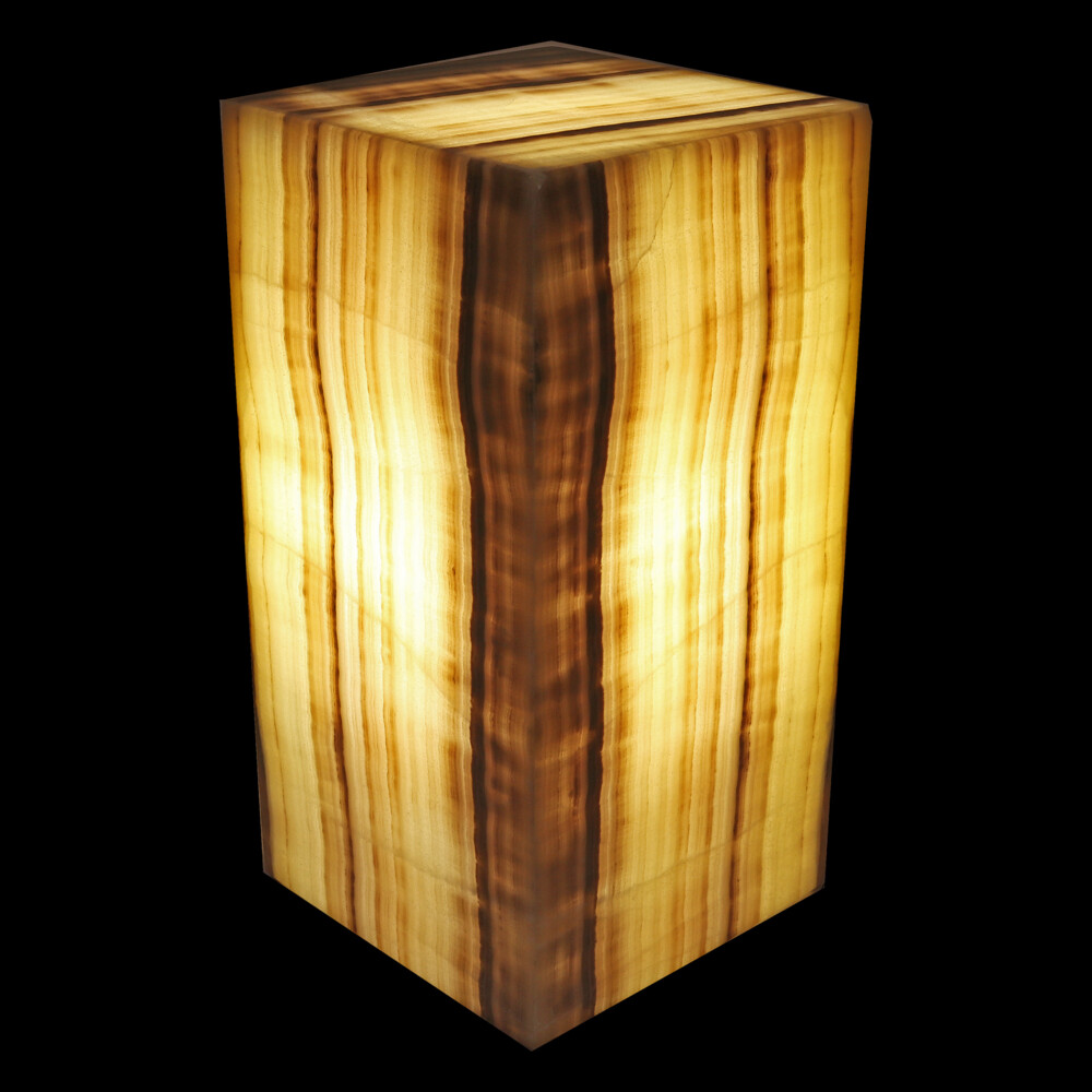 <span style="position: initial; margin: initial;"></span><span style="font-family: "EB Garamond"; position: initial; margin: initial;">Onyx Luminary - 6" Sq. X 12" Rosa.</span><div style="position: initial; margin: initial;"><p style="margin: initial; font-variant-numeric: normal; font-variant-east-asian: normal; font-stretch: normal; line-height: normal; font-family: "EB Garamond"; color: rgb(0, 0, 0); position: initial;"><span style="position: initial; margin: initial;"><font style="font-size: 1.2rem; line-height: 22px; position: initial; margin: initial;">Hand-crafted luminaries </font></span><span style="font-size: 1.2rem; position: initial; margin: initial;">are as unique as each Being on earth.</span></p><p style="margin: initial; font-variant-numeric: normal; font-variant-east-asian: normal; font-stretch: normal; line-height: normal; font-family: "EB Garamond"; color: rgb(0, 0, 0); position: initial;"><font style="font-size: 1.2rem; line-height: 22px; position: initial; margin: initial;">Formed of translucent bands of chalcedony and sometimes travertine</font></p><p style="margin: initial; font-variant-numeric: normal; font-variant-east-asian: normal; font-stretch: normal; line-height: normal; color: rgb(38, 38, 38); position: initial;"><font style="font-size: 1.2rem; line-height: 22px; position: initial; margin: initial; font-family: "EB Garamond";">marble, in alternating colors. Onyx consists of fine </font><font style="position: initial; margin: initial; font-family: "EB Garamond";"><span style="font-size: 16.8px; position: initial; margin: initial; font-family: "EB Garamond";">inter-growths</span></font><font style="font-size: 1.2rem; line-height: 22px; position: initial; margin: initial; font-family: "EB Garamond";"> of the</font></p><p style="margin: initial; font-variant-numeric: normal; font-variant-east-asian: normal; font-stretch: normal; line-height: normal; font-family: "EB Garamond"; color: rgb(0, 0, 0); position: initial;"><font style="font-size: 1.2rem; line-height: 22px; position: initial; margin: initial;">silica minerals quartz and morganite. These properties allow the</font></p><p style="margin: initial; font-variant-numeric: normal; font-variant-east-asian: normal; font-stretch: normal; line-height: normal; font-family: "EB Garamond"; color: rgb(0, 0, 0); position: initial;"><font style="font-size: 1.2rem; line-height: 22px; position: initial; margin: initial;">luminaries to glow beautifully from within, providing soothing</font></p><p style="margin: initial; font-variant-numeric: normal; font-variant-east-asian: normal; font-stretch: normal; line-height: normal; font-family: "EB Garamond"; color: rgb(0, 0, 0); position: initial;"><font style="font-size: 1.2rem; line-height: 22px; position: initial; margin: initial;">ambiance. The material is slabbed from one solid boulder, then hand</font></p><p style="margin: initial; font-variant-numeric: normal; font-variant-east-asian: normal; font-stretch: normal; line-height: normal; font-family: "EB Garamond"; color: rgb(0, 0, 0); position: initial;"><font style="font-size: 1.2rem; line-height: 22px; position: initial; margin: initial;">matched for optimal balance and symmetry. The stone is sourced from</font></p><p style="margin: initial; font-variant-numeric: normal; font-variant-east-asian: normal; font-stretch: normal; line-height: normal; font-family: "EB Garamond"; color: rgb(0, 0, 0); position: initial;"><font style="font-size: 1.2rem; line-height: 22px; position: initial; margin: initial;">the Southern Interior Region of Mexico. Invite one into your home</font></p><p style="margin: initial; font-variant-numeric: normal; font-variant-east-asian: normal; font-stretch: normal; line-height: normal; font-family: "EB Garamond"; color: rgb(0, 0, 0); position: initial;"><font style="font-size: 1.2rem; line-height: 22px; position: initial; margin: initial;">today, and experience it for yourself! Perfect lighting for any space.</font></p><p style="margin: initial; font-variant-numeric: normal; font-variant-east-asian: normal; font-stretch: normal; line-height: normal; font-family: "EB Garamond"; color: rgb(0, 0, 0); position: initial;"><font style="font-size: 1.2rem; line-height: 22px; position: initial; margin: initial;">Rare pattern and color.</font></p></div> Onyx Luminary - 6" Sq. X 12" Rosa