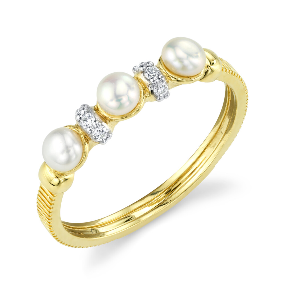 Image 2 for Dainty Seed Pearl And Diamond Band