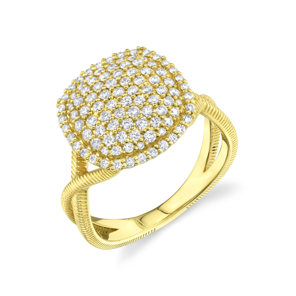 Image 2 for Pave Diamond Cushion Ring