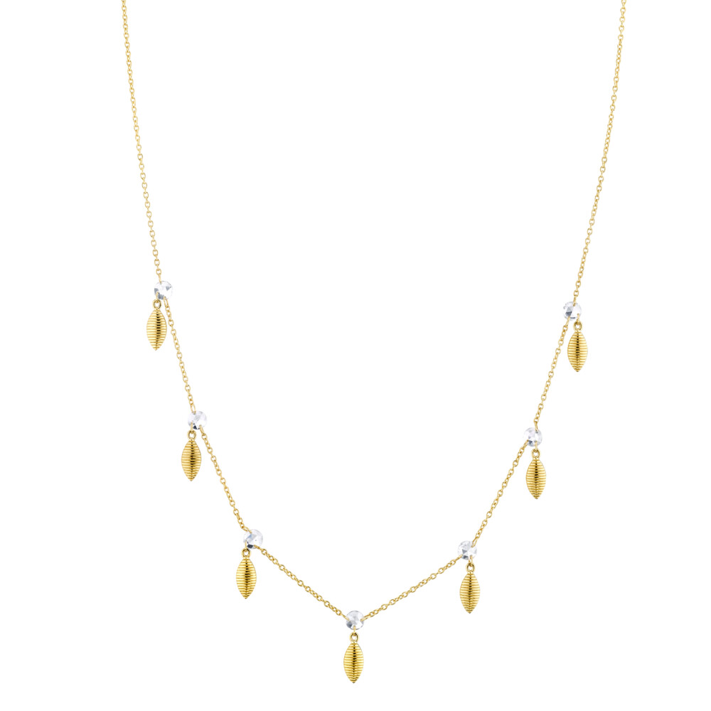 SLOANE STREET ROSE-CUT DIAMOND AND STRIE MARQUISE DROP NECKLACE IN 18K YELLOW GOLD FEATURES 7 SPARKLING ROSE-CUT WHITE DIAMONDS MICRO-DRILLED TO LAY IN THE CHAIN WITHOUT A BEZEL LIKE RAIN DROPS ON THE NECK WITH DELICATE STRIE MARQUISES HANGING FROM EACH DIAMOND ON A 16” CLASSIC BOSTON CHAIN WITH A JUMP RING AT 14” AND LOBSTER CLASP CLOSURE. Dainty Rosecut Diamond Necklace With Hanging Marquis